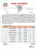 #निःशुल्क शिपमुल्क तालिममा सहभागीको छोटो सुची प्रकाशन ।